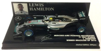 Minichamps Mercedes F1 W07 Winner Brazilian GP 2016 - Lewis Hamilton 1/43 Scale - Image 1 of 4