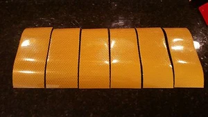 3M Avery 6 Tiras 3"" x 6"" CINTA DE VISIBILIDAD PRISMÁTICA REFLECTANTE AMARILLA - Imagen 1 de 2