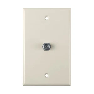 Construct Pro Wall Plate with Single F-81 Connector (Light Almond) - Picture 1 of 5