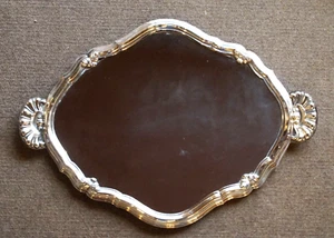 GRANDE VASSOIO A SPECCHIO CORNICE IN ARGENTO 800 CON MANICI 52,5x38cm EPOCA '900 - Foto 1 di 10