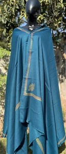 Womens Pashmina Wool Shawl Wrap – Large Turquoise Paisley Scarf Blanket – New - Picture 1 of 7