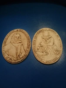 Vintage 1957 Virginia Metalcrafters Captain John Smith und Pocahontas Wandplakette - Bild 1 von 10