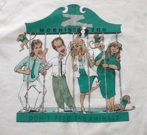 VTG Anvil Single Stitch 80s T Shirt Z Morning Zoo USA Radio DJ Short Sleeve Sz L - Picture 1 of 7