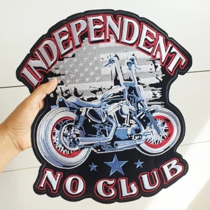Große Näheisenjacke Mantel Aufnäher bestickt unabhängig kein Club Motorrad Fahrrad - Bild 1 von 9