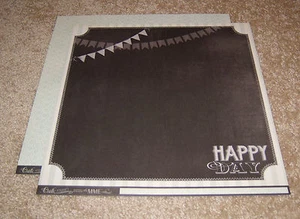 My Mind's Eye Chalk Studio Double Sided Paper (2) ~ "Happy Day" - Picture 1 of 1