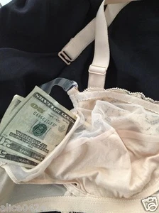 Money bra 3 way great for Traveling Nude Pockets for pads 55335 NEW A,AA,B,C - Picture 1 of 23