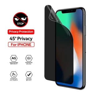 For iPhone 15 14 13 12 11 Pro Max Anti Peeping Spy Hydrogel Screen Protector - Picture 1 of 12