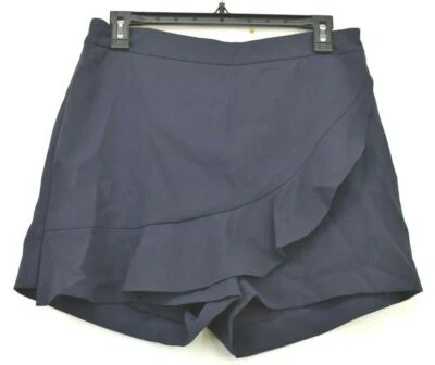 Express Womens Navy Elastic Waist Built-In Shorts Ruffle Swim Mini Skirts 8 Foto 1 de 4