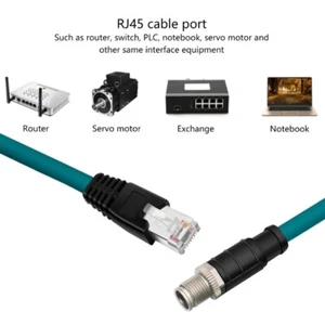 Industrial Ethernet Patching Cord 12 X Coded To RJ45 Cord High Flexible Cable - Afbeelding 1 van 16