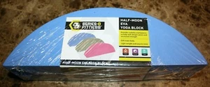 SERIES - 8 FITNESS BLUE HALF-MOON EVA YOGA BLOCK NEW EXERCISE WORKOUT NEW - Picture 1 of 3