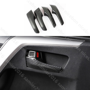 4X Carbon fiber color Inner Door Open Handle Cover Fit For Toyota RAV4 2013-2018