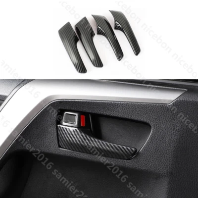 4 X углеродного волокна цвет внутренней двери открытая ручка чехол подходит для Toyota RAV4 2013-2018 - Изображение 1 из 4