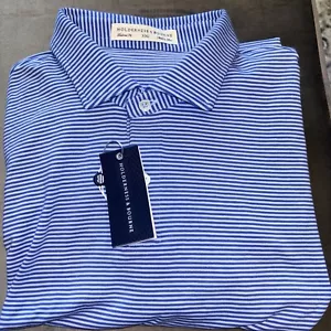 Holderness & Bourne Mens XXL Tailor Fit Blue Striped Polo - Picture 1 of 7