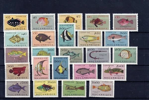 MOCAMBIQUE MOZAMBIQUE 1951 FISHS AFINSA 356-379 COMPLETE SETS MNH** - Picture 1 of 2