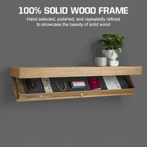 1PCS Wooden Floating Shelves Wall Mounted Display Storage Hold Rustic Industrial - Picture 1 of 23