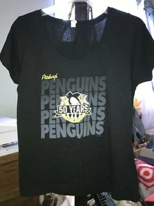 T-shirt nera LIVE & TELL NHL Pittsburgh Penguins 50 anni 1967-2017 donna XL - Foto 1 di 9