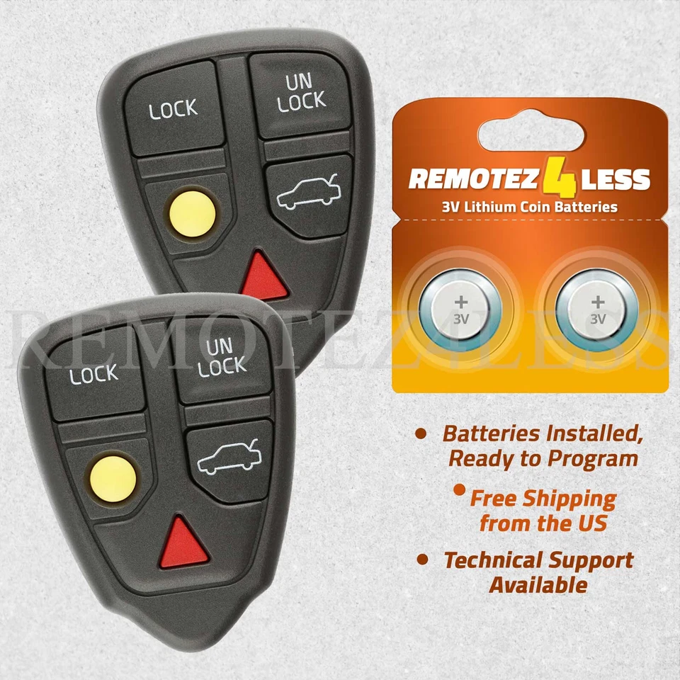 2 For 1999 2000 2001 2002 2003 Replacement Volvo S80 Remote Keyless Entry Fob Foto 1 de 1