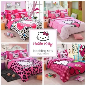 Kids Hello Kitty New 2023 Bedding Duvet Quilt Cover Bedding Set Twin Full Queen - Picture 1 of 22