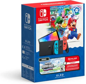 Lot Nintendo Switch Modèle OLED + Super Mario Bros. Wonder - Photo 1 sur 2