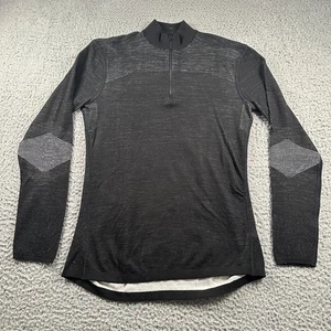 SmartWool 1/4 Zip Merino Base Layer Sweater Mens S Dark Gray Pullover Stretch - Picture 1 of 9