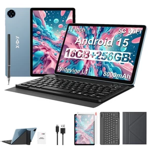 11.0" 5GWIFI Tablet Android 15 HD 256GB Tablet Pad Octa-Core Dual Camera HD IPS - Picture 1 of 17