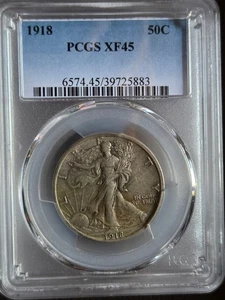 1918 Walking Liberty Half Dollar PCGS XF 45 - Picture 1 of 4