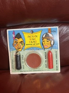 Vintage Halloween Dunham Schminkset Indianer Kriegsbemalung 60er Jahre 10c - Bild 1 von 12