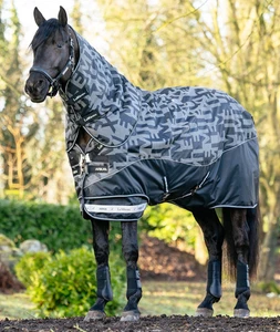LeMieux Reflective 200g Turnout Rug + Hood Medium Ripstop 600d Black 4'9" - 7'3" - Picture 1 of 4