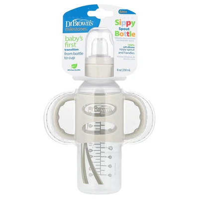 Botella Sippy Spout, 6 meses +, gris, 8 oz (250 ml) Foto 1 de 3