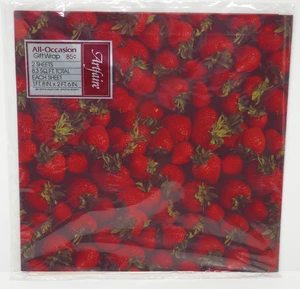 Papel de envolver plano Artfaire vintage envoltura de regalo fresas frutas rojas - Imagen 1 de 4