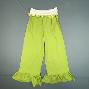 Pantalone Persnickety bambina 12 verde orlo increspato orlo lattuga elasticizzato vita a contrasto - Foto 1 di 5