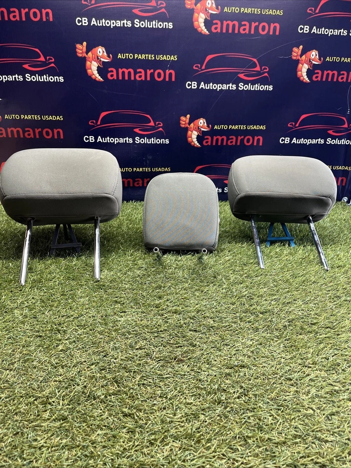 2011-2014 FORD F150 RIGHT LEFT CENTER REAR GREY CLOTH HEADRESTS SET OF 3 - Image 1 of 4