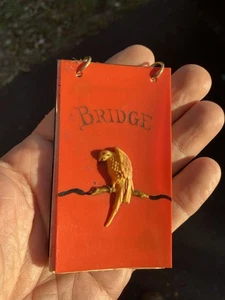 Antique 1920s Bakelite Celluloid Art Deco Bird Bridge Card Holder Scorepads - Picture 1 of 4