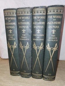 Rare 1910 Set of 4 -The Works of Alexandre Dumas-Vol 8, 10, 12, 20 - Picture 1 of 18