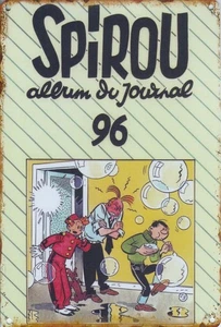 Chaland Journal de Spirou 96 Spirou Fantasio Gaston Lagaffe Plaque métal façon v - Bild 1 von 1