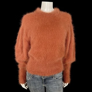 Suéter 80% Angora Fuzzy ULLA JOHNSON Canela-Marrón Manga Larga 34 en Busto - Imagen 1 de 11