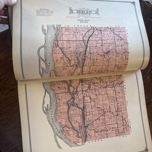1915 Vernon County Wisconsin Atlas und Bauernverzeichnis 12 x 16 Karten & Besitz - Bild 1 von 16