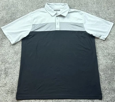 Pebble Beach Polo Shirt Mens 2XL Gray Black Dry-Luxe Performance Golf Colorblock - Image 1 of 4