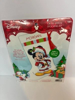 Disney Mickey Mouse Navidad Punto de Cruz Kit 10" Largo Acabado Foto 1 de 4