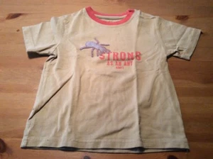 Roots Canada 100% Organic Cotton T-Shirt Ant Embroidered  4 Years 4T Mustard - Picture 1 of 2