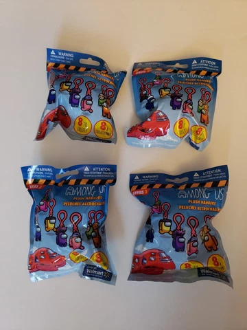 Lot (4) AMONG US Plush Hangers Blind Bags *New/Sealed!* Cover