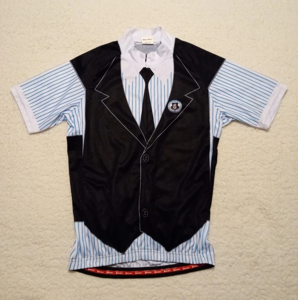Men's WOLFBIKE short sleeve 3/4 zip cycling jersey suit style size Small - NICE - Image 1 of 4