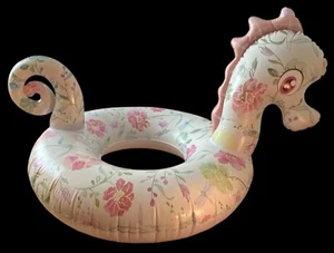 Seepferdchen Schwimmring XXL aufblasbar Inflatable Pool Selten Depot Schwimmtier - Bild 1 von 4