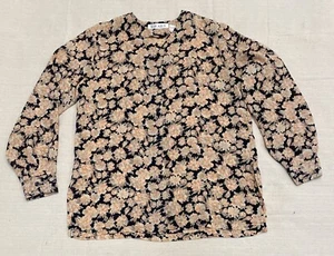Vintage Chaus Damen Langarm halbtransparent Knopfleiste Blumenmuster Top-Größe 10 - Bild 1 von 6