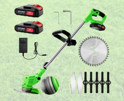 Decespugliatore Elettrico Doppia Batteria 48v Tagliaerba Giardino 12000 G/min