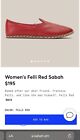Sabah Handmade Leather Shoes Women&#39;s Sz 35 US Sz 4-4.5 Felli Red Retail $195 GUC