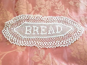 VICTORIAN Fine Crochet BREAD Doily, Beautiful Hand Made Lace, Farm House Decor - Picture 1 of 2