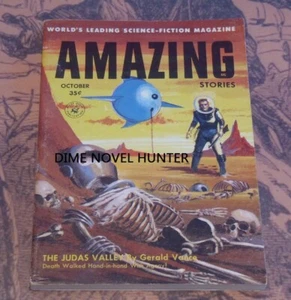 SKELETON VG AMAZING STORIES OCTOBER 1956 PULP MAGAZINE ZIFF-DAVIS PUBLICATIONS - Picture 1 of 2