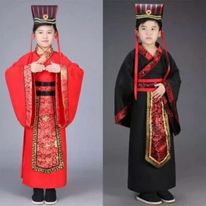 Neu Jungen Han Kleidung Kaiser Prinz Show Cosplay Anzug Robe Kostüm mit Hut - Bild 1 von 7