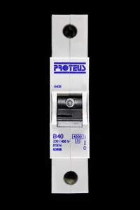 INTERRUPTOR DE CIRCUITO PROTEUS 40 AMP CURVE B 4.5kA MCB 440B - Imagen 1 de 6
